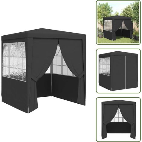 Tente de réception et parois latérales 2x2 m Anthracite 90 g/m² - Tente De Réception - Abri Jardin - Gazebo - Parasol - Auvent (1/5)