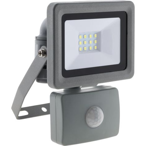 Zenitech – Projecteur à détecteur de mouvement 10W 850lm – IP44 étanche – Lumière blanche 6400K – Technologie LED SMD – Installation facile