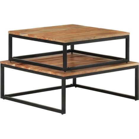 Maison Exclusive - Tables basses gigognes 2 pcs Bois d'acacia massif