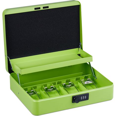Caja de caudales segura para monedas y documentos 8,5 x 30,5 x 25 cm de hierro negro 130015236 (1/5)