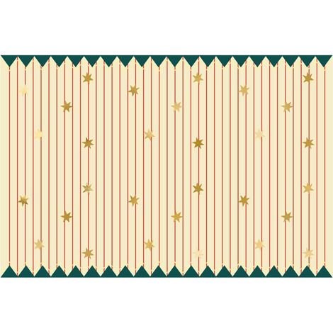 Nappe en papier Rayures avec étoiles, mix, 180 x 120 cm (1/4)