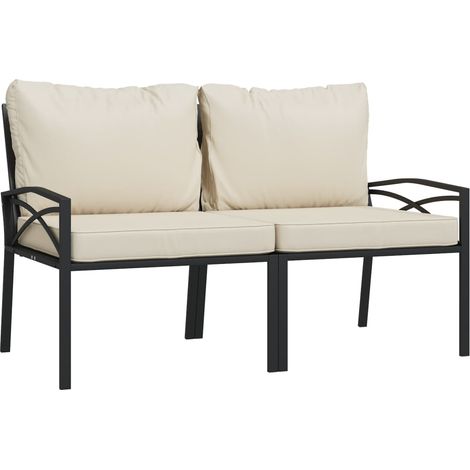 Maison Exclusive - Sedie da Giardino con Cuscini Sabbia 2pz 62x75x79 cm Acciaio