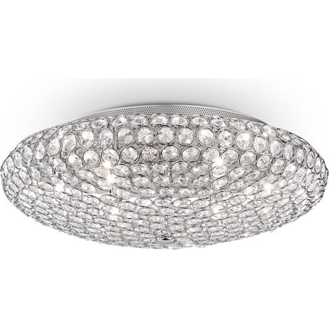 Ideal Lux King - Grand plafonnier d'intérieur à 9 ampoules, chrome, G9 (1/3)