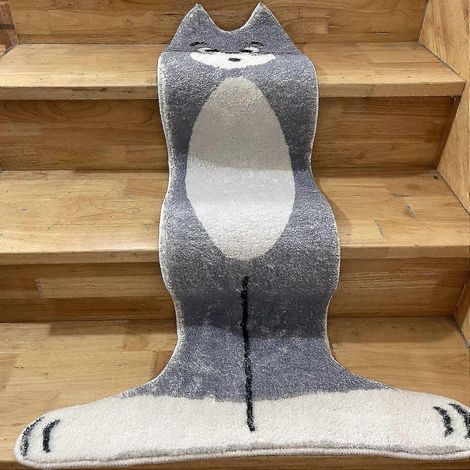 Nouveau tapis d'escalier Tom Cat Cartoon, forme spéciale, imitation cachemire, déformable. (1/5)