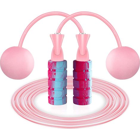Corde à sauter sans fil, corde à sauter 2 en 1 anti-nœuds pour mouvements rapides, corde à sauter lestée sans fil (1/3)