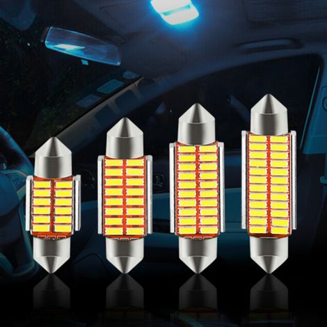 Ampoule LED navette 4014 C5W C10W 31 mm 36 mm 39 mm 41 mm pour éclairage intérieur de plaque d'immatriculation, 12 V 3 W (1/5)