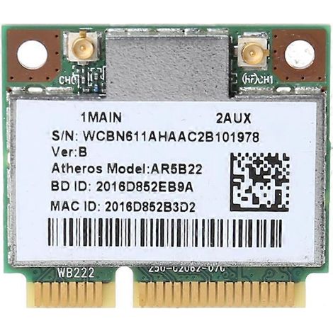 AR9462 AR5B22 WB222 Half Mini PCIe 300Mbps Bluetooth4.0 WLAN Wifi Adapterkarte