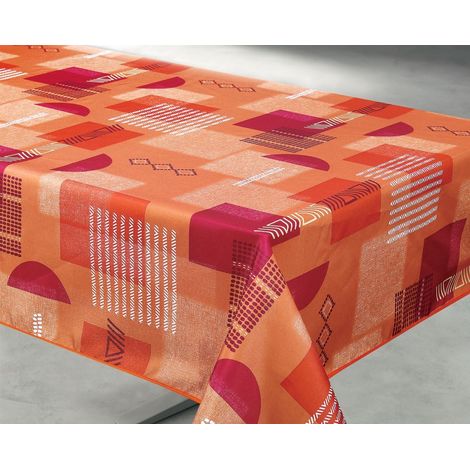 Tischdecke Polyester 140x240cm Tessa Terrakotta auf Kleiderbügel - Access Deco