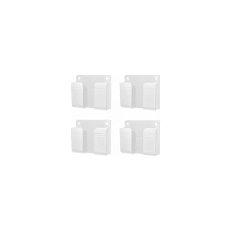 Set di 4 supporti da parete universali bianchi per telecomando, con adesivo resistente e scatola portaoggetti impermeabile, per telefono e telecomando, supporto da parete per doccia, letto e comodino (1/4)