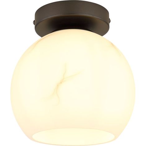 Deckenlampe Deckenleuchte Wohnzimmerlampe Aufbau Schwarz Metall D 20 cm (1/5)