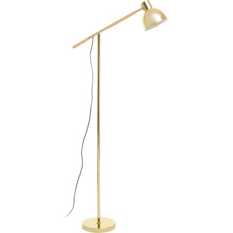 Interiors by Premier Shiny Brass Adjustable Floor Lamp, Convenient Office Lamp, Space-Saver Lamp, Rotating Bedroom Lamp (1/5)