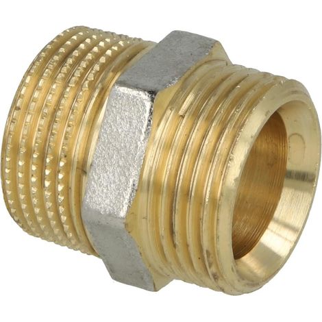 Accouplement laiton extérieur nickelé eurocône 3/4'' FM x 3/4'' FM