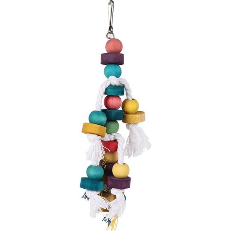 Toys parrots colored, birds in wood natural, toy to mcher suspended with Cage to bell, supplies of toys (1/5)