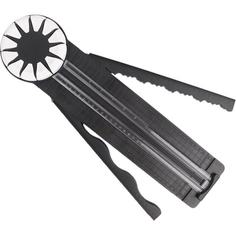 Coupe-papier rotatif 12 motifs pour scrapbooking avec règle latérale pliable pour carte d'étiquettes (1/5)