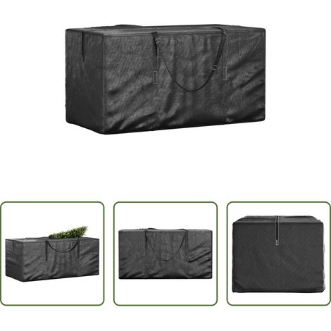 Sac de protection arbre - Sac de rangement pour sapin de Noël noir 150x75x75 cm PE (1/5)