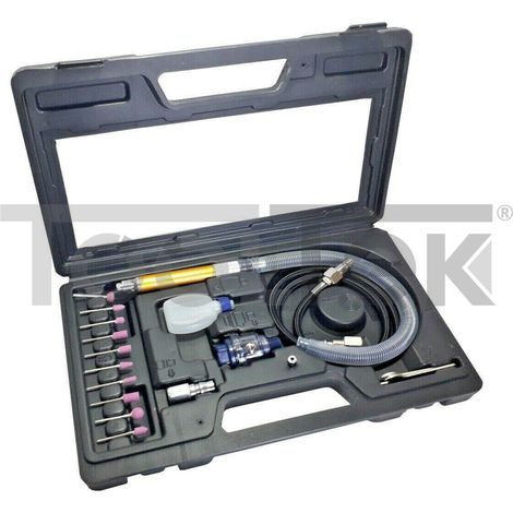 KIT 17pz MINI SMERIGLIATRICE AD ARIA DREMEL COMPRESSORE PNEUMATICO (1/4)