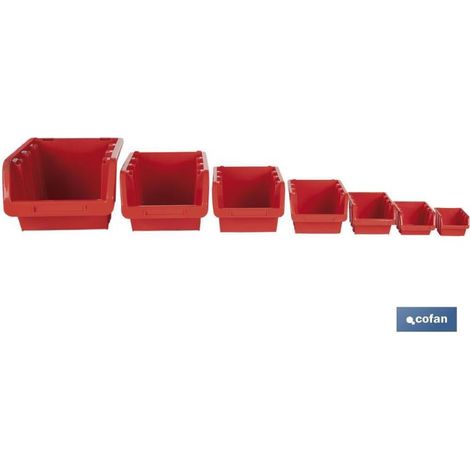 COFAN gaveta roja 155 x 100 x 70 mm , Gaveta apilable, disponible en color rojo, para guardar elementos. Cuenta con una gran apertura para crear un acceso más fácil al contenido. C