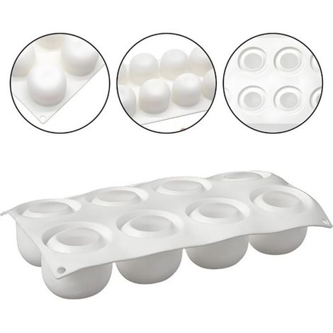 Moule En Silicone Pomme - 8 Cavités - Pour Chocolat Chaud Gateaux Gelées - 1 Pièce (1/5)