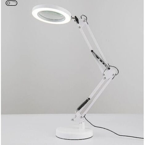 Loupe grossissante 30x avec lumière, 3 modes de couleur, 10 niveaux de luminosité réglables, lampe de bureau avec loupe. (1/2)