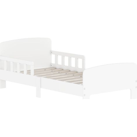 Letto singolo per bambini 140x70 cm in MDF bianco con sponde, senza materasso - CHICFURN (1/5)