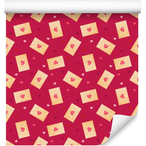 Carta da parati con quadrati geometrici rosa e pesca 50x1000 cm (1/5)