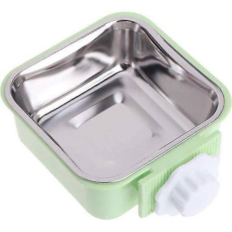 Comedero para perros, cuenco colgante extraíble de acero inoxidable para comida y agua, jaula para mascotas B (1/5)