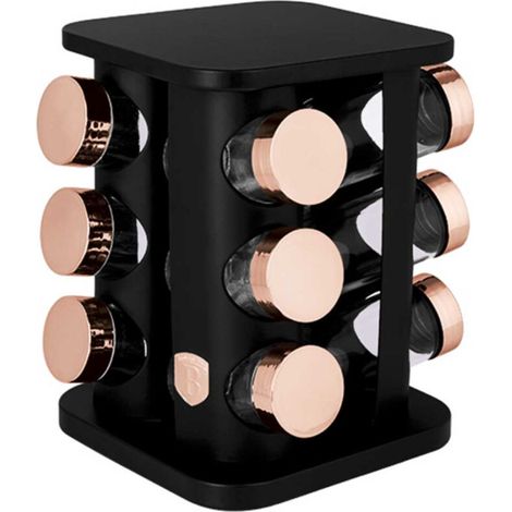 BLACK and BLANC ÉTAGÈRE À ÉPICES ROTATIVE 12 CONTENANTS (1/5)