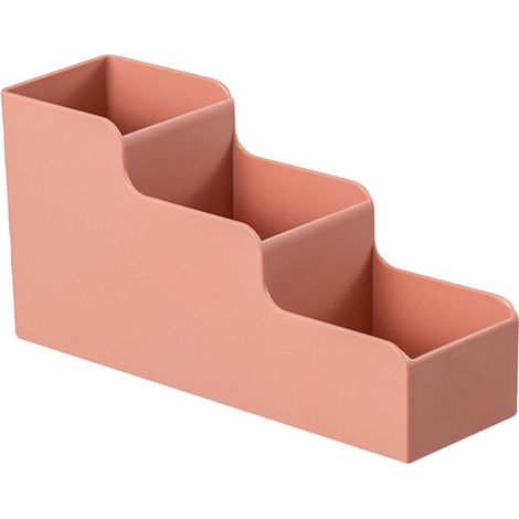 Boîte De Rangement Bureau - Boîte À Stylos - Organisation Bureau Étudiant Et Bureau - 19,5 x 9,8 x 6,6 cm - Plastique - Rose - 1 Pièce (1/5)
