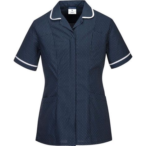 Tunique de service Stretch fermeture éclair FEMME Portwest Bleu Marine M. (1/2)