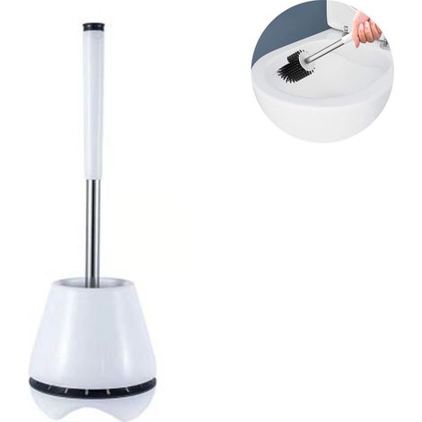 Brosse et support WC, brosse WC avec support ventilé, brosse WC à manche long et large pour salle de bain - ergonomique-AquaForge (1/5)