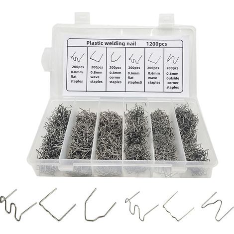 Automotive Plastic Repair Hot Staples, 1200 Pieces, for Car Bumper Plastic Welding Repair (1/5)