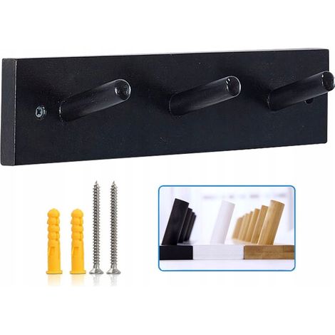 Perchero de pared, madera, negro, ropa, llaves (1/5)