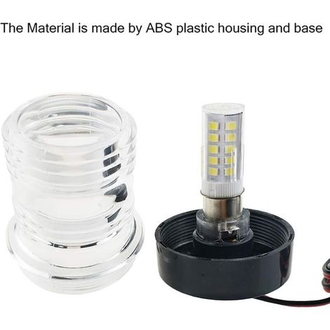 Marine Boat Light, 360° LED Boat Light Yacht Navigation Anchor Lights Signal Light Étanche Splashproof White 12V Light (1/4)