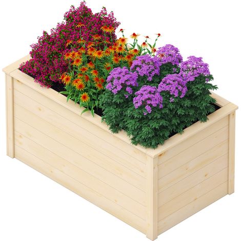 Upyard Hochbeet 133 x 72 x 70 cm natur mit Schutzfolie Hochbeet (1/2)
