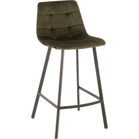 Chaise de bar métal vert foncé Olivier (1/5)