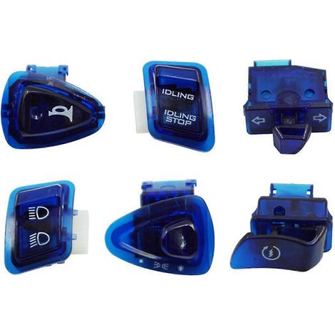 Stück für GY6 50cc 125cc Moped Roller Einzelschalterknopf - Blau - (1/5)