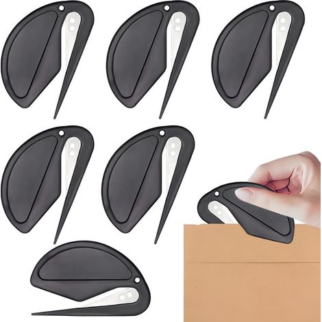 Lot de 6 coupe-papier avec lame en métal, sûr et compact
