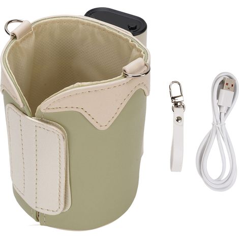 Soavoa Housse Chauffante Biberon Numérique Rechargeable USB Portable Température Réglable 40-60℃ Protection PU 1 Pièce (1/4)