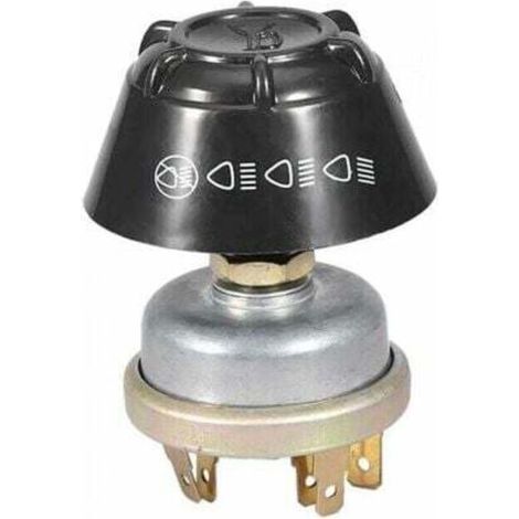 Traktorschalter, 12V wasserdichter Licht-/Hupenschalter mit Metall-Druckknopf für Massey Ferguson Traktoren (Silber + Schwarz)