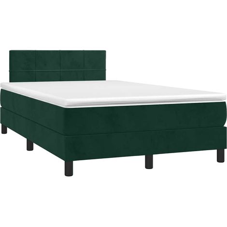vidaXL Sommier à lattes de lit avec matelas LED vert foncé 120x190 cm (1/5)