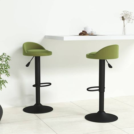 vidaXL Tabourets de bar lot de 2 vert clair velours (1/5)