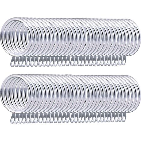 JSSEVN - 60pcs Curtain Rings, Hanging Rings for Curtains and Rods, (28mm Inner Diameter), Silver (1/5)