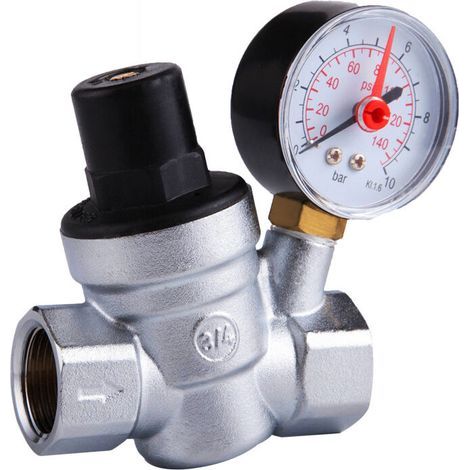 DN20 Water Pressure Reducer, Water Pressure Regulator with 3/4 Inch (DN20) Pressure Gauge (1/5)