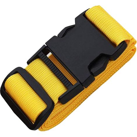 Ceinture d'emballage Valise réglable Sangles de bagages Boucle de voyage Bagages Ceinture d'arrimage Étui de voyage Boîte Ceinture de reliure 188x5cm Jaune (1/3)