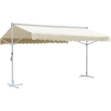 Auvent sur pied-Store banne 600 x 300 cm Crème (1/5)