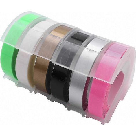 Étiqueteuse 3D Eming 6 rouleaux, ruban adhésif 9mm x 3M, plastique pour bricolage et rangement (1/5)