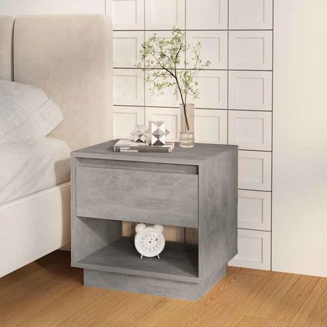 Table de chevet flottante-Table de nuit Gris béton 45x34x44 cm Bois d'ingénierie 926885 (1/5)