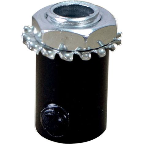 Lot de 2 serre-câbles métalliques noir avec vis d'arrêt, diam 13mm. , pas mâle 10x1 - Tibelec (1/2)