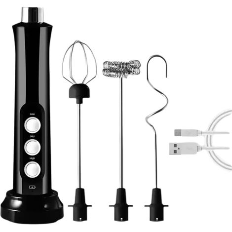 Elektrischer Handmilchaufschäumer, Mini-Milchmixer, wiederaufladbar, Geschwindigkeitsregulierung