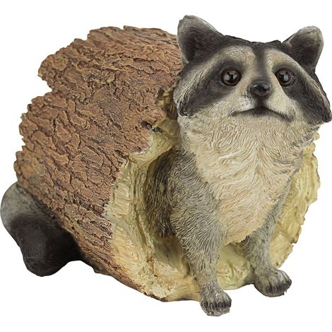 Design Toscano Bandit il procione Statua animale da giardino, poliresina, a colori, 25,5 cm (1/4)
